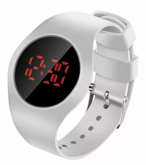 UNISEX Womens Ladies Mens Digital LED Waterproof Sport Wrist Watch Gift WHITE UK