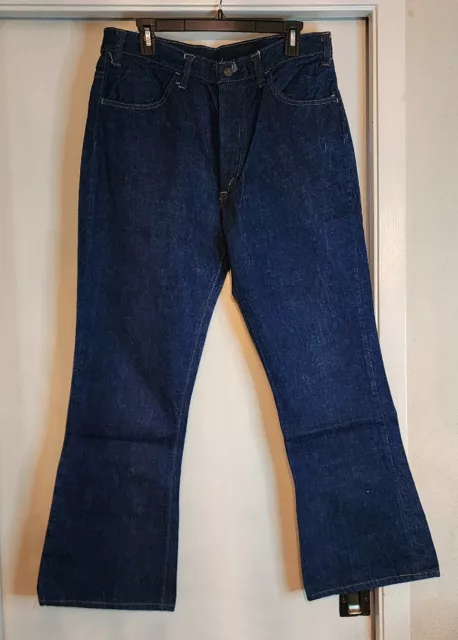 Vintage 70S LEVIS 646 8C217 ORANGE TAB BELL FLARED JEANS Actual Size 34 X 29 EUC