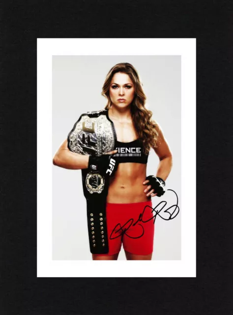 8X6 Mount RONDA ROUSEY Signed PHOTO Print Gift Ready To Frame WWE Wrestling Diva