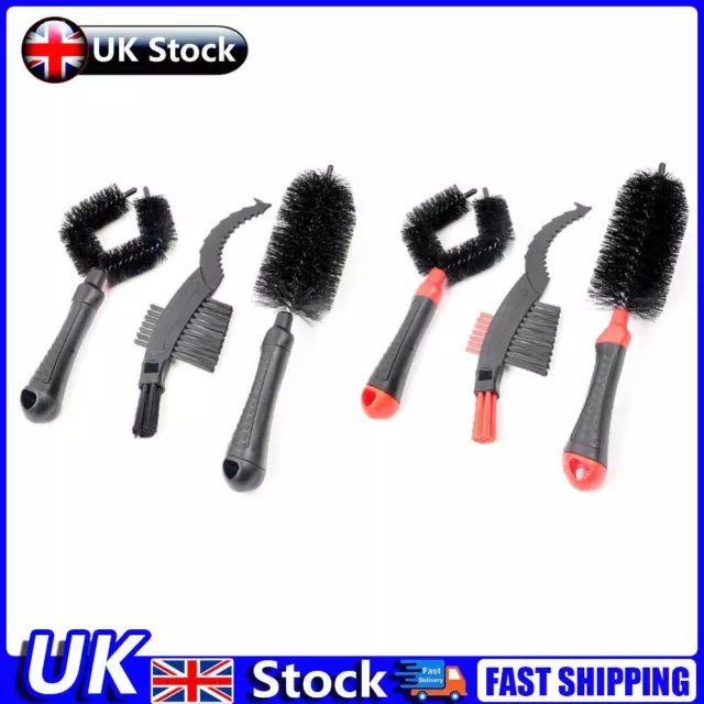 Bicycle Cleaning Brush Bike Chain Tyre Wheel Wash Cleaner Scrubber Tool Set UK