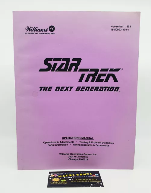 Star Trek The Next Generation TNG Pinball Game Operations Original Manual READ!