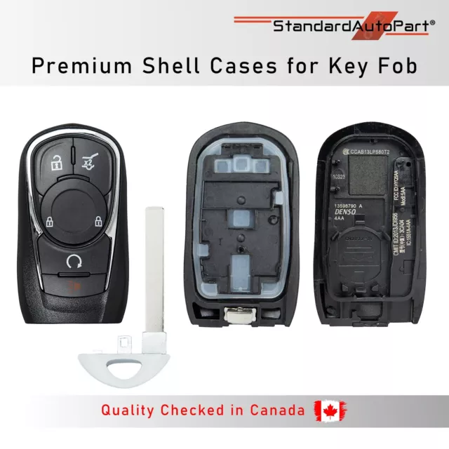 [ Shell Case ] for Keyless Entry Remote Key Fob for Buick (5 Button)