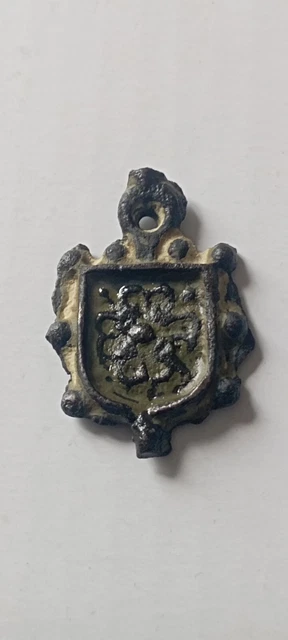 Pendentif Ancien Médaillon Religieux - Métal Argenté - Vierge Et Jésus - Vintage