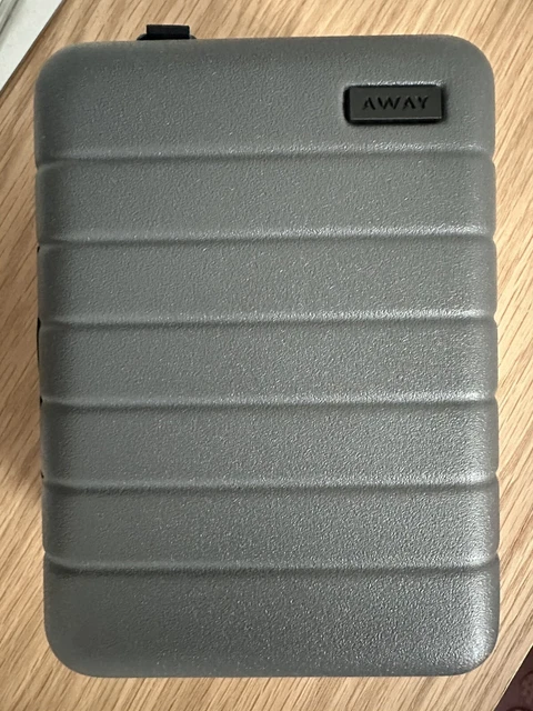 AWAY Travel Mini Suitcase Luggage Accessory Case. Grey/Black. NEW In Bag
