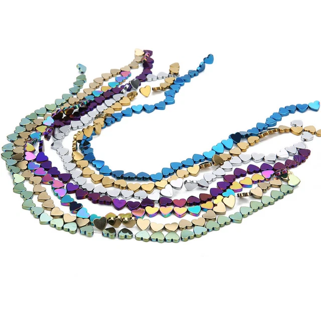 Loose Beads Necklace Cuff Bracelet Stretch Bracelet String Heart Beads 2