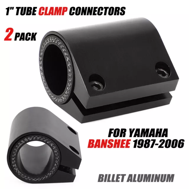 2x BILLET 1" High Temp Exhaust Clamps Connectors For Yamaha Banshee Blaster ALL