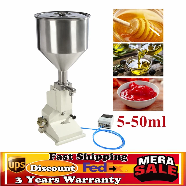 5-50ml Pneumatic Filling Machine Cosmetic Shampoo Paste Liquid Oil Bottle Filler