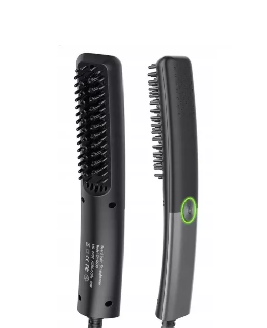 Beard Straightener Portable Electric Comb Brush Mens Styling Tool Accessories EU