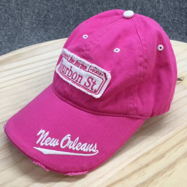 New Orleans Bourbon St Baseball Cap Hat Womens One Size Pink Cotton  Adjustable