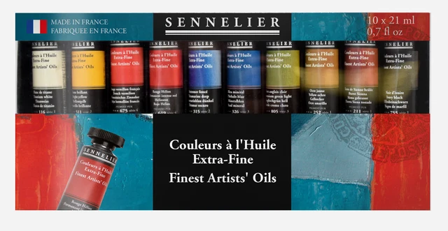 Sennelier Artists' 0.7 oz Multi-color Satin Oil Art Paint (10 Pack)