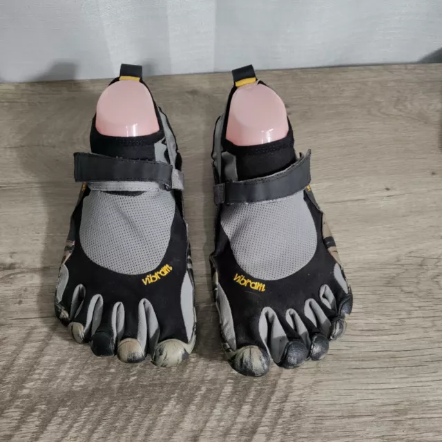 Vibram Five Fingers Barefoot Running Shoes Black Gray Marble Men's 44 EU 10.5-11