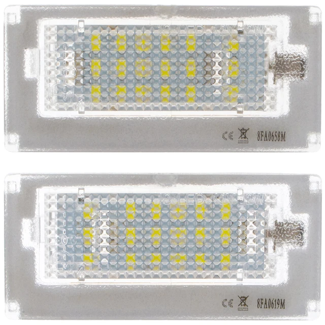 2x Feux Plaque Immatriculation LED ETUKER - Blanc Froid 12V/24V - Etanche ECE - Pour Remorque - 80x38x30mm