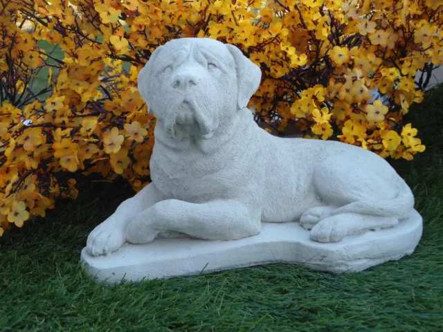 Concrete Mastiff dog statue figurine memory garden decor  grave marker monument