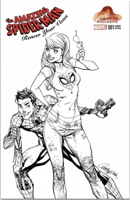Amazing Spiderman Renew Your Vows 1 J Scott Campbell B&W Sketch Variant B