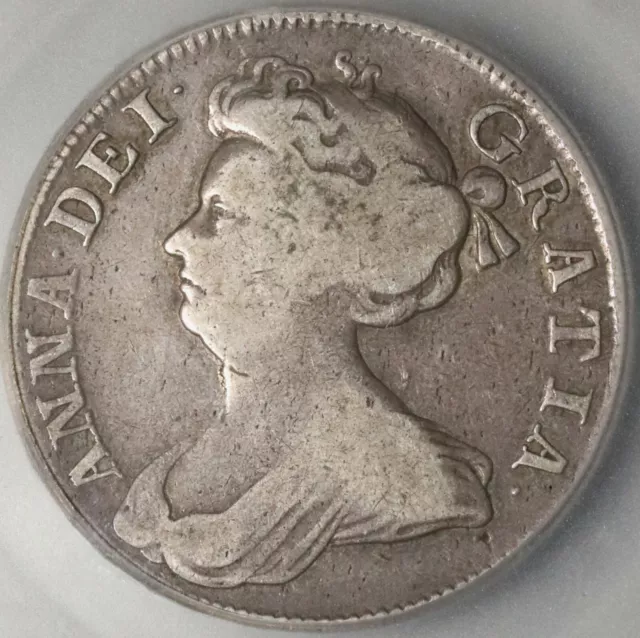 1709 ICG VG 8 Anne 1/2 Crown Great Britain Silver Post Union Coin (21061106C)