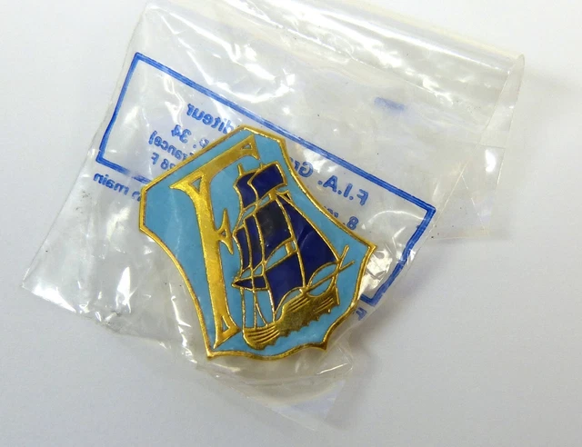 Insigne Original Marine Française 1940 - Torpilleur La Trombe Augis - émail - WWII