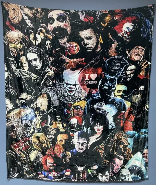 Horror Movie It + Characters Themed Throw Blanket, Tapestry 60”x50” BRAND NEW