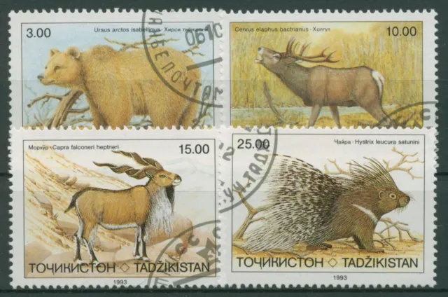 Tayikistán 1993 animales oso pardo ciervo espino cabra estampado 22/25