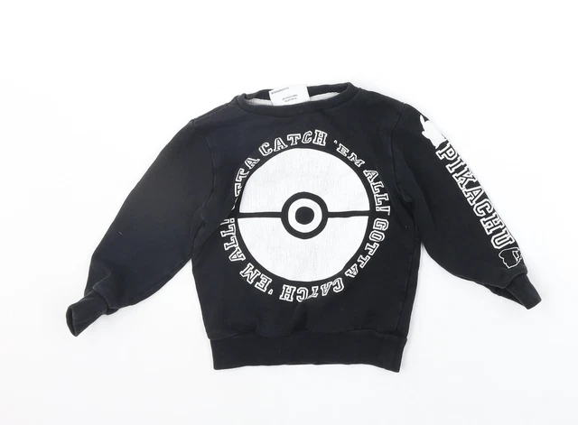 George Girls Black  Cotton Pullover Hoodie Size 4-5 Years  Pullover