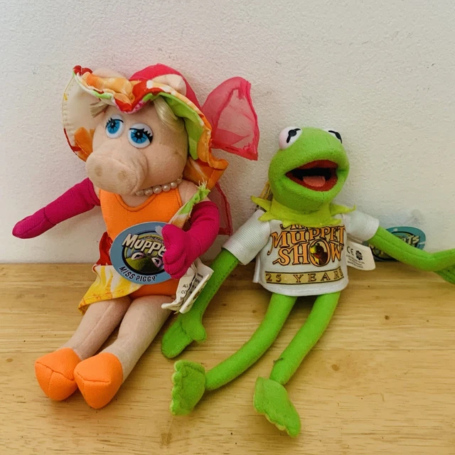 MUPPETS KERMIT THE Frog 25 Years Keychain + Miss Piggy 7" Plush With