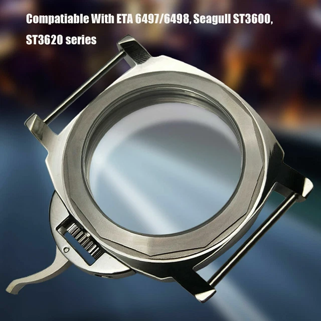 Cassa Orologio 44 Mm In Acciaio Inox &ndash; Per Movimento ETA 6497/6498 E Seagull ST36