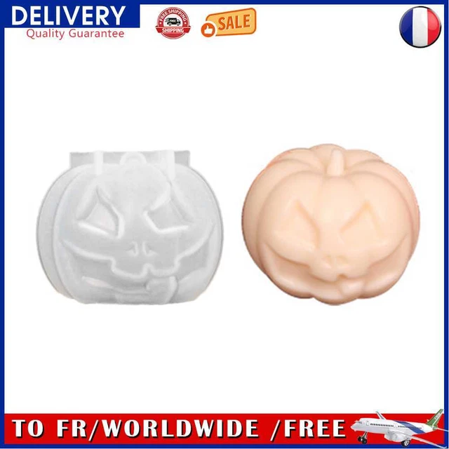 3D Pumpkin Silicone Mold Soft DIY Candle Making Soap Molds (B Angry)