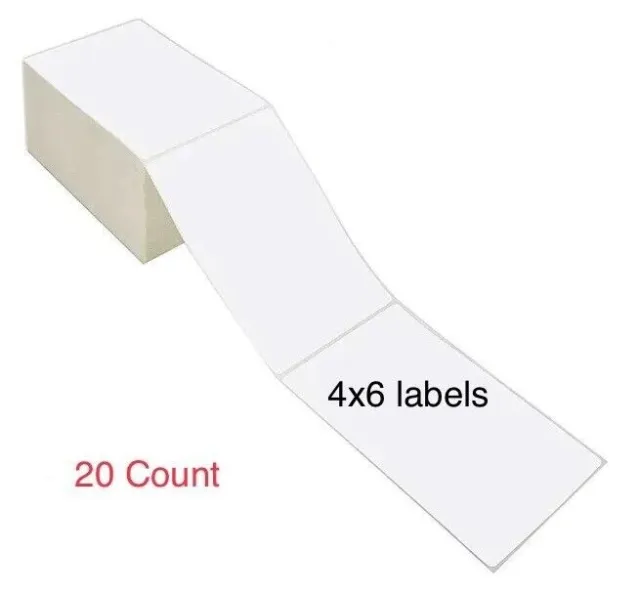 4"x6" Fanfold Direct Thermal Shipping Labels for Zebra 4 x 6 Rollo Printers BULK