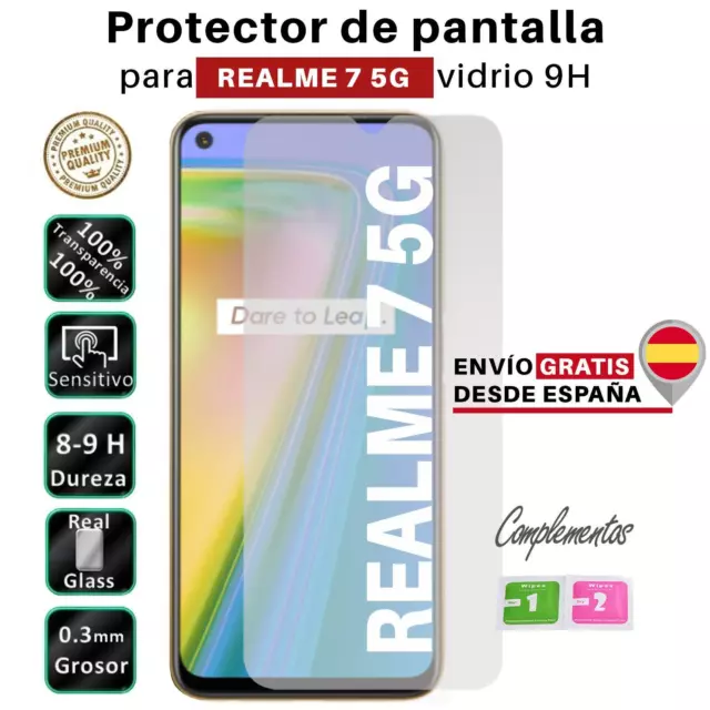 Set Protector de Pantalla para Realme 7 5G Cristal Templado Vidrio 9H Premium