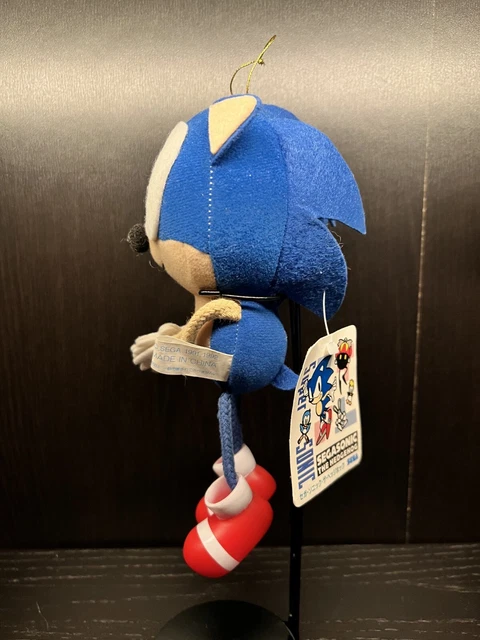 RARE SEGA SONIC the Hedgehog Stringy Sonic Plush with Plastic Shoes and ...