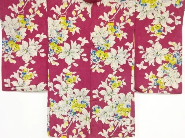 82843# Japanese Kimono / Antique Haori / Monkinsha / Flower