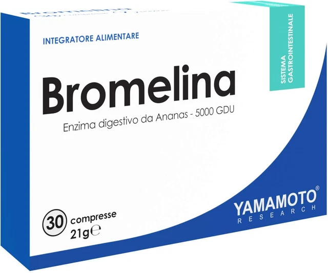 Bromelina Yamamoto 30 Compresse Integratore alimentare apporta 2.000mg di enzimi