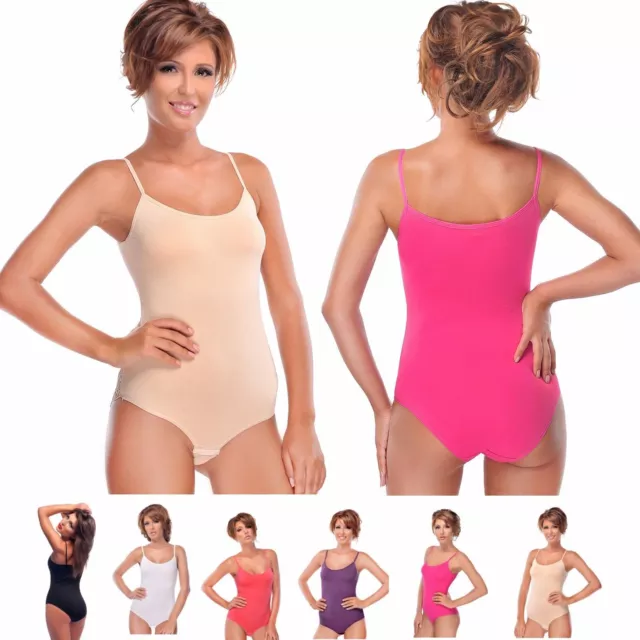 Evoni Damen Body Bodysuit mit Spagettiträgern ärmellos