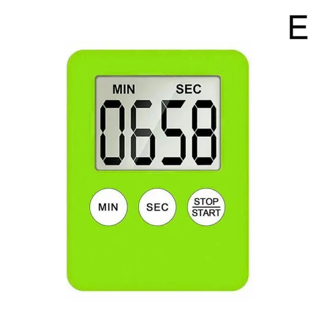 Green LCD Digital Kitchen Magnetic Cooking Timer Countdown Clock Electronic J2P