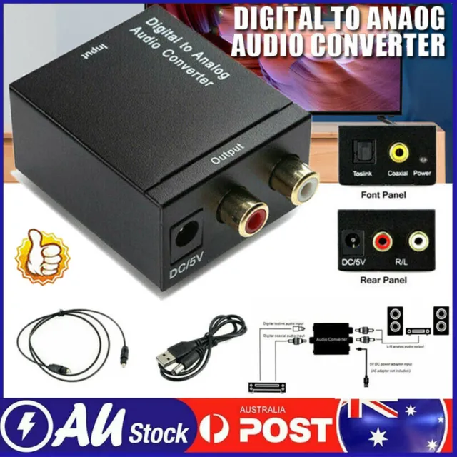 Digital to Analog Converter Optical Coax Toslink RCA L/R Audio Stereo Adapter