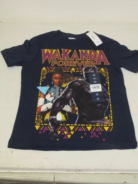 Marvel Black Panther Wakanda Forever T-Shirt Kids, Boys Girls Size XS NEW