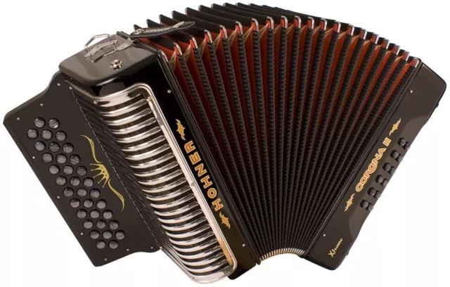 Hohner CXEB Corona II Xtreme Accordion in Key EAD in Black Finish