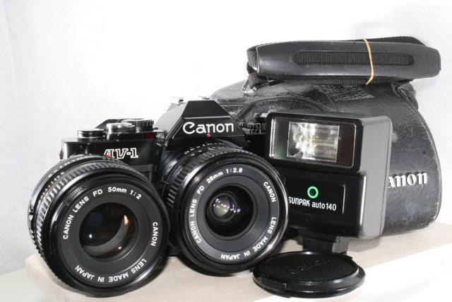 CANON AV-1 BLACK FD50mm F:2 + FD28mm F2.8