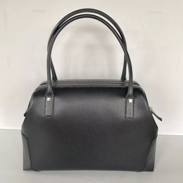 Salvatore Ferragamo Doctor Bag Purse Black Pebbled Leather. New With Tag 21-1203