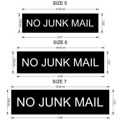 No Junk Mail Sign for Mailbox Letter Box - 30 Colours & 7 Small and Medium Sizes 3