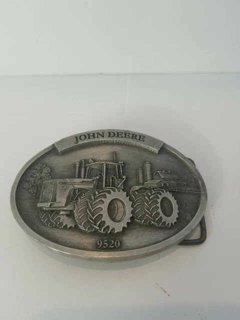 John Deere 9520 Series 9020 Tractor Pewter Belt Buckle Waterloo Spec Cast jd