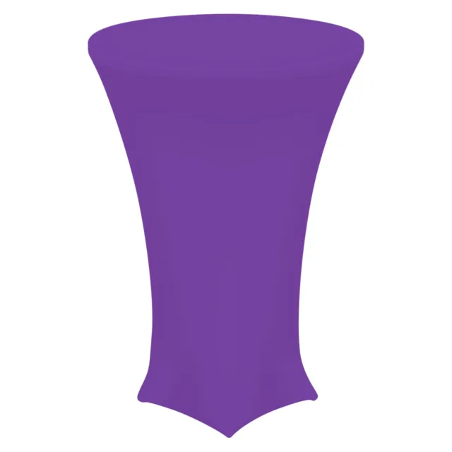 Cocktail Tablecloth 24" x 43" Spandex Stretch Tablecloth Table Cover, (Purple)