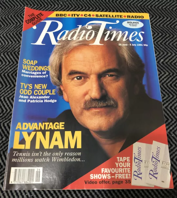 Radio Times 29th June - 5th July 1991 Wimbledon, Des Lynam, Amanda Barrie