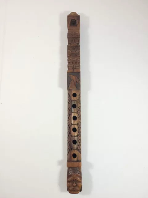 1960's Large Tarka Bolivian Hand Carved Wooden Flute, RARE!