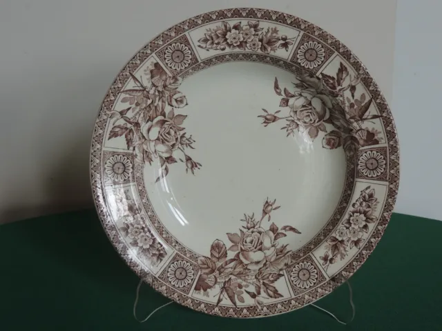 Antique Aesthetic Brown Transfer 9 3/4" Soup Bowl Staffordshire England LS&S