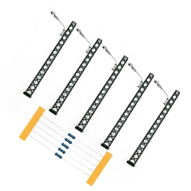 Lot De 2 Lampadaires LED Pour Réseau Ferroviaire N - 3 V Avec Résistances Pour 12-16 V - éclairage Miniature Réaliste
