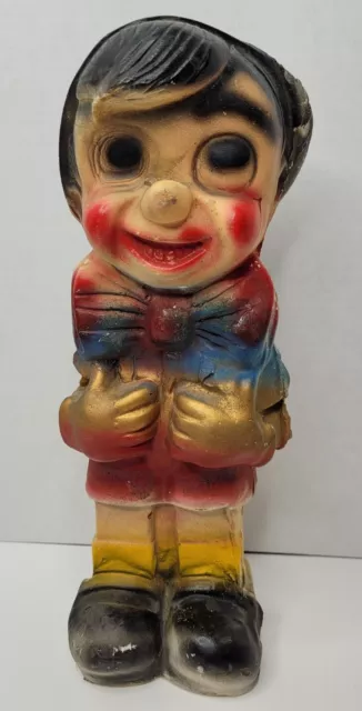 Vtg Carnival Fair Chalkware 15" Disney Pinocchio Figure Rainbow Bowtie 1930-40s