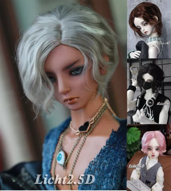 BJD Doll Wig 1/3 8-9" Pullip SD MSD MDD 1/4 7-8" YOSD BB 1/6 6-7" 1/8 Curly Hair