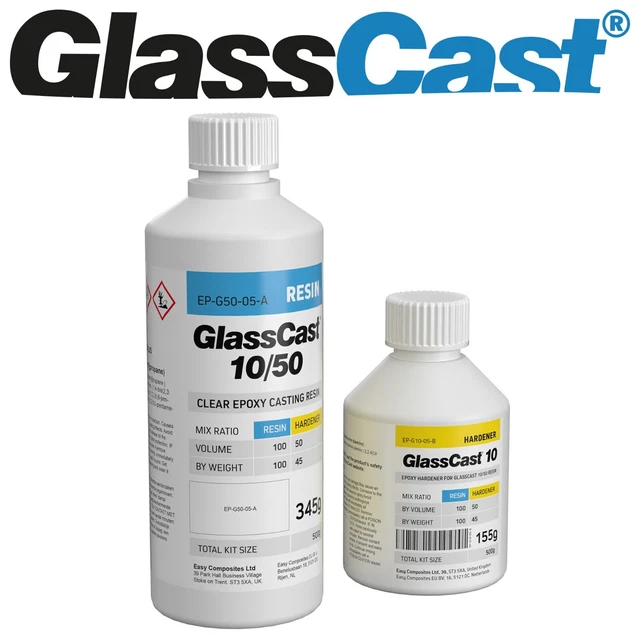 Clear Epoxy Resin for Jewellery, Craft, Art GlassCast 10  - 500g Glass Cast Kit