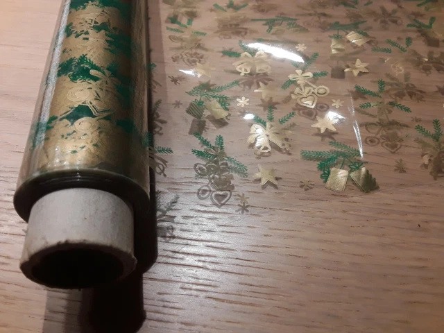 Alt antik, Rolle Cellofan Folie Weihnachtsmotive, orig.60er Jahre, Christstollen