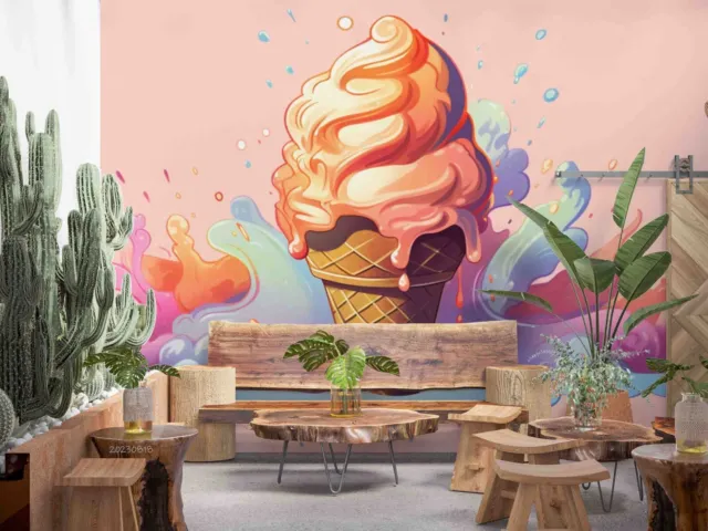 3D Ice Cream Parlor Chocolate Wall Murals Wallpaper Murals Wall Sticker Wall 54